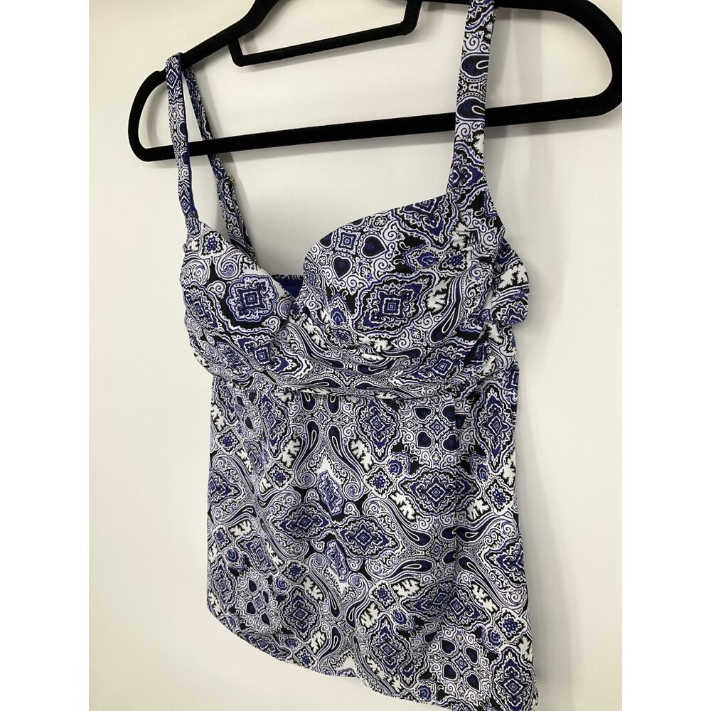 SOMA size 36C NEW Blue White Paisley Underwire Tankini Swimsuit TOP - Picture 3 of 9